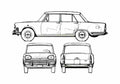 Blueprint Fiat 2100 Sedan 1961 A4 Photo Print