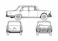 Blueprint Fiat 2100 Special Sedan 1959 A4 Photo Print