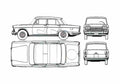 Blueprint Fiat 2300 Sedan 1963 A4 Photo Print