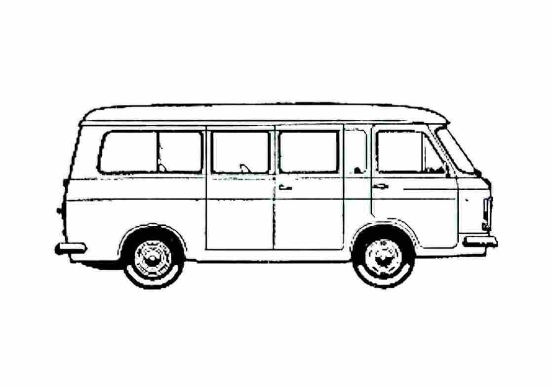 Blueprint Fiat 238 Bus 1968 A4 Photo Print