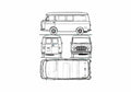 Blueprint Fiat 238 Bus 1969 A4 Photo Print