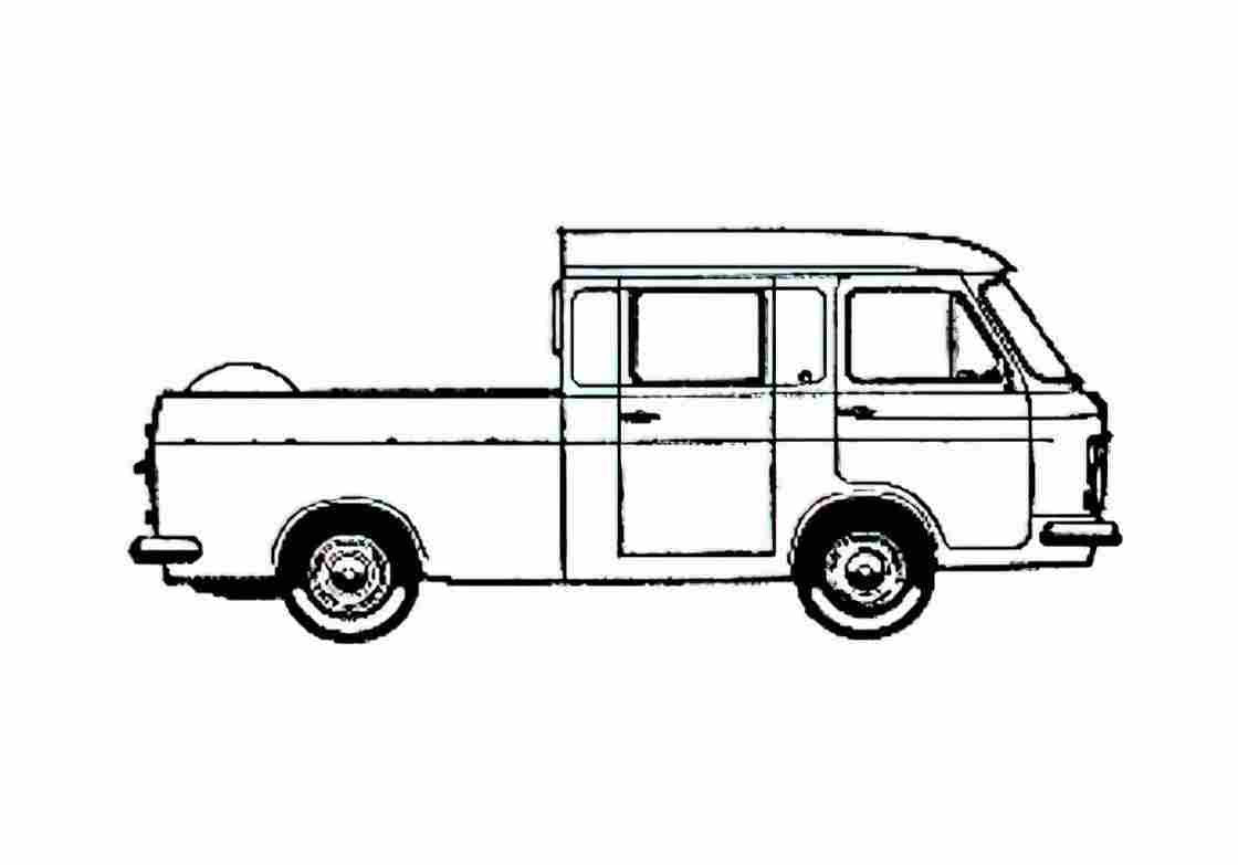 Blueprint Fiat 238 Double Cab Pick up 1973 A4 Photo Print