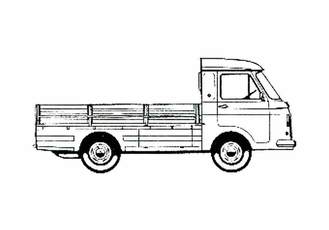 Blueprint Fiat 238 Pick up 1968 A4 Photo Print