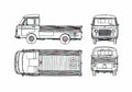 Blueprint Fiat 241 T Pick up 1973 A4 Photo Print