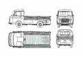 Blueprint Fiat 241 TN Pick up 1973 A4 Photo Print