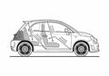 Blueprint Fiat 500 Abarth Esseesse Hatchback 2009 A4 Photo Print
