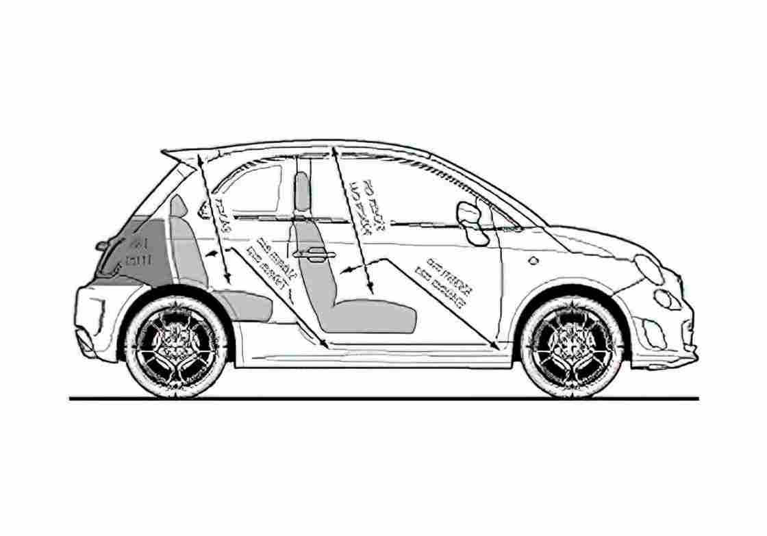 Blueprint Fiat 500 Abarth Esseesse Hatchback 2009 A4 Photo Print