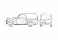 Blueprint Fiat 500 C Station Car Wagon 1951 A4 Photo Print