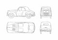 Blueprint Fiat 500 C Topolino Coupe 1949 A4 Photo Print