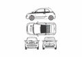 Blueprint Fiat 500 Celebrity Challenge Hatchback 2008 A4 Photo Print