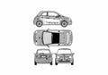 Blueprint Fiat 500 Overland Challenge Hatchback 2008 A4 Photo Print