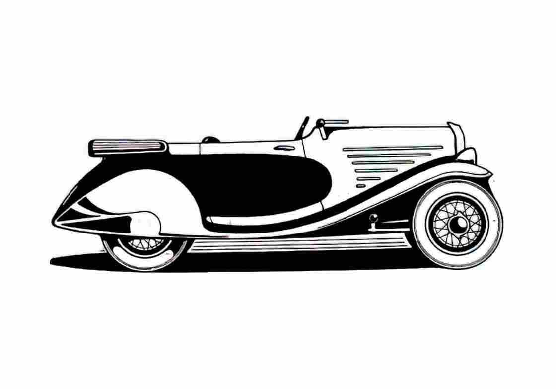 Blueprint Fiat 508 Balilla Torpedo Cabriolet 1932 A4 Photo Print