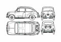 Blueprint Fiat 600 D Hatchback 1960 A4 Photo Print
