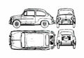 Blueprint Fiat 600 Hatchback 1960 A4 Photo Print