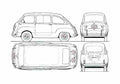 Blueprint Fiat 600 Multilpa Minivan 1964 A4 Photo Print