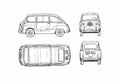 Blueprint Fiat 600 Multipla Microvan 1959 A4 Photo Print