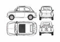Blueprint Fiat 695 SS Abarth Coupe 1964 A4 Photo Print