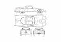 Blueprint Fiat 8001 Turbine Car Coupe 1954 A4 Photo Print