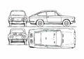Blueprint Fiat 850 Coupe 1972 A4 Photo Print