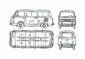 Blueprint Fiat 850 Familiale Minivan 1973 A4 Photo Print
