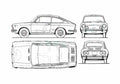 Blueprint Fiat 850 Sport Coupe 1965 A4 Photo Print