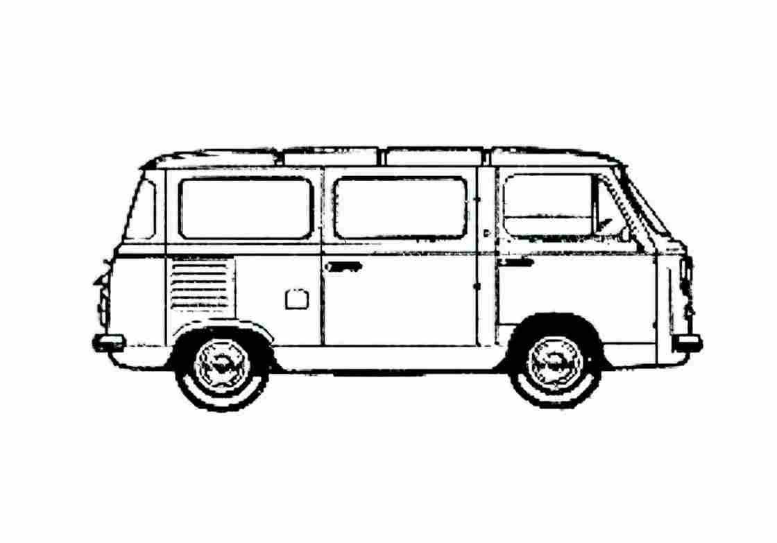 Blueprint Fiat 850T Bus 1973 A4 Photo Print