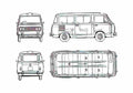 Blueprint Fiat 850T Familiale Minivan 1973 A4 Photo Print