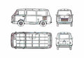Blueprint Fiat 850T Minivan 1973 A4 Photo Print