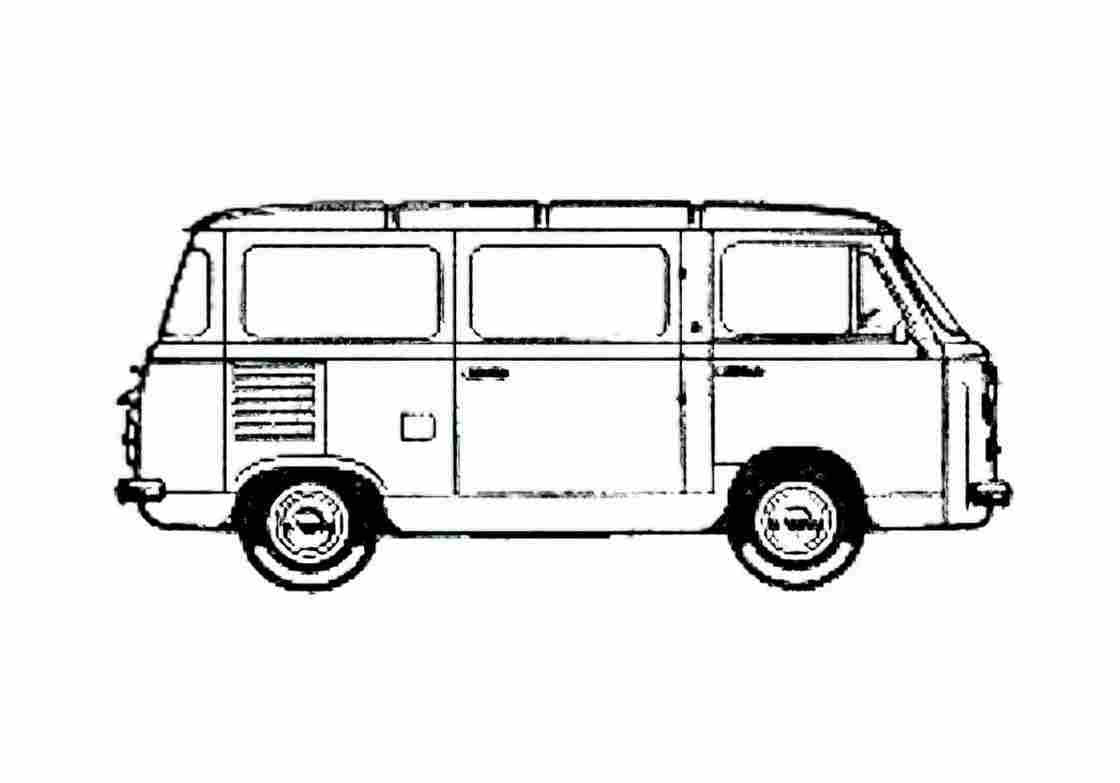 Blueprint Fiat 850T Van 1973 A4 Photo Print