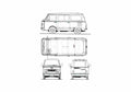 Blueprint Fiat 900E Bus 1982 A4 Photo Print