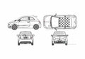 Blueprint Fiat Abarth 500 esseesse Hatchback 2009 A4 Photo Print