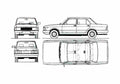 Blueprint Fiat Argenta Sedan 1983 A4 Photo Print