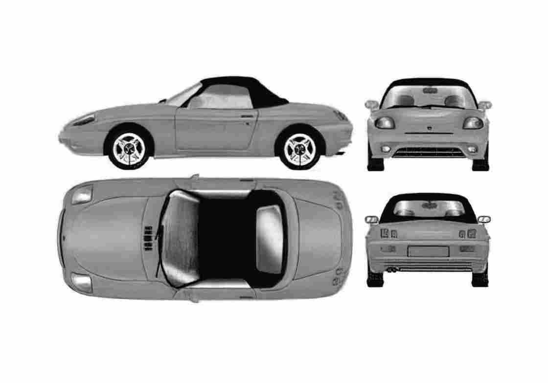 Blueprint Fiat Barchetta Cabriolet 1997 A4 Photo Print