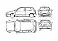 Blueprint Fiat Bravo 3 door Hatchback 1995 A4 Photo Print