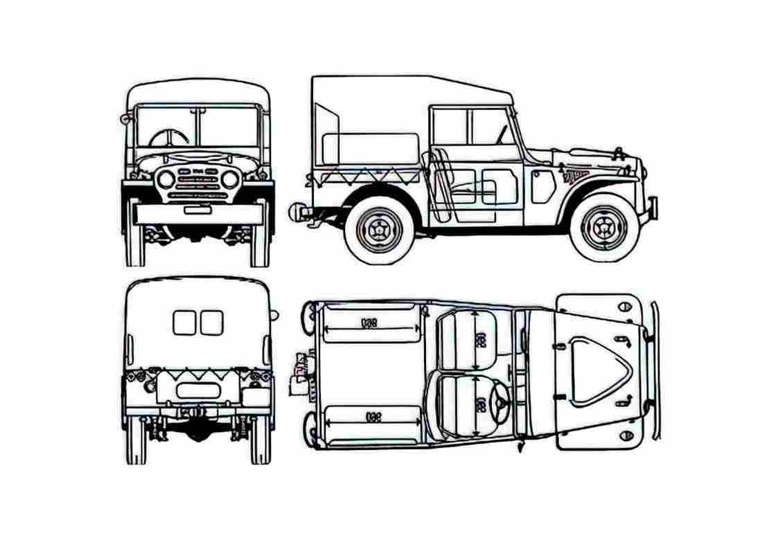 Blueprint Fiat Campagnola A SUV 1951 A4 Photo Print