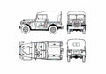 Blueprint Fiat Campagnola A SUV 1973 A4 Photo Print
