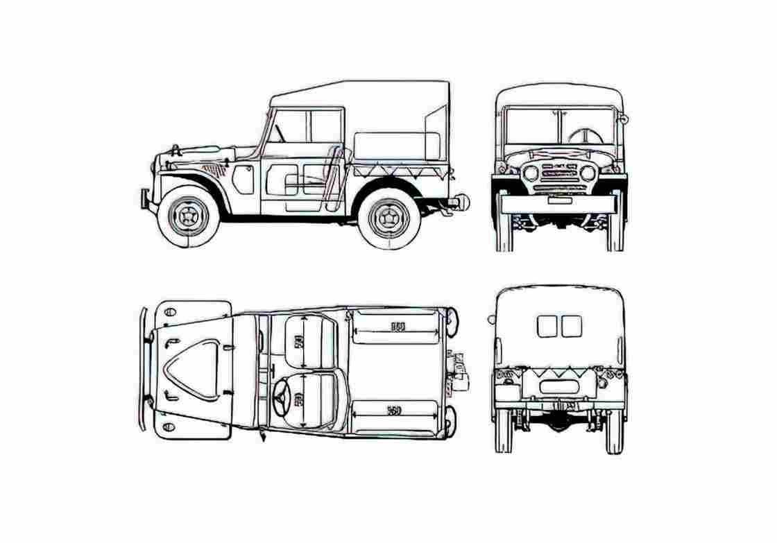 Blueprint Fiat Campagnola A SUV 1973 A4 Photo Print