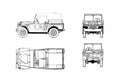 Blueprint Fiat Campagnola AR SUV 1959 A4 Photo Print
