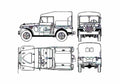 Blueprint Fiat Campagnola C SUV 1951 A4 Photo Print