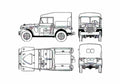 Blueprint Fiat Campagnola C SUV 1973 A4 Photo Print