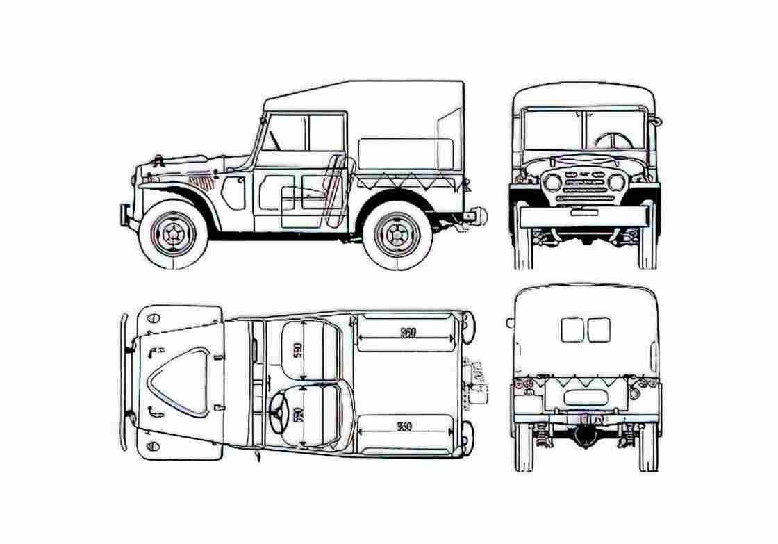Blueprint Fiat Campagnola C SUV 1973 A4 Photo Print