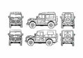 Blueprint Fiat Campagnola II SUV 1976 A4 Photo Print