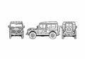 Blueprint Fiat Campagnola II SWB SUV 1974 A4 Photo Print