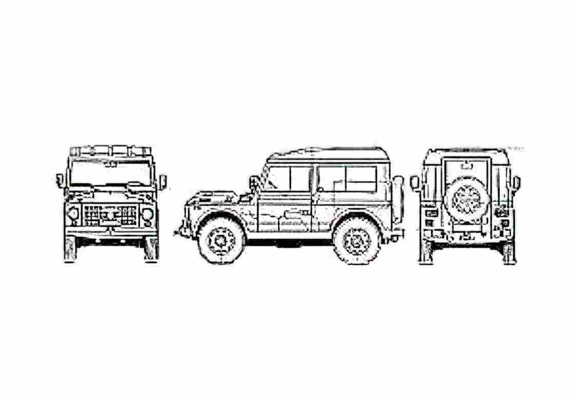 Blueprint Fiat Campagnola II SWB SUV 1974 A4 Photo Print