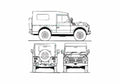 Blueprint Fiat Campagnola LWB SUV 1981 A4 Photo Print