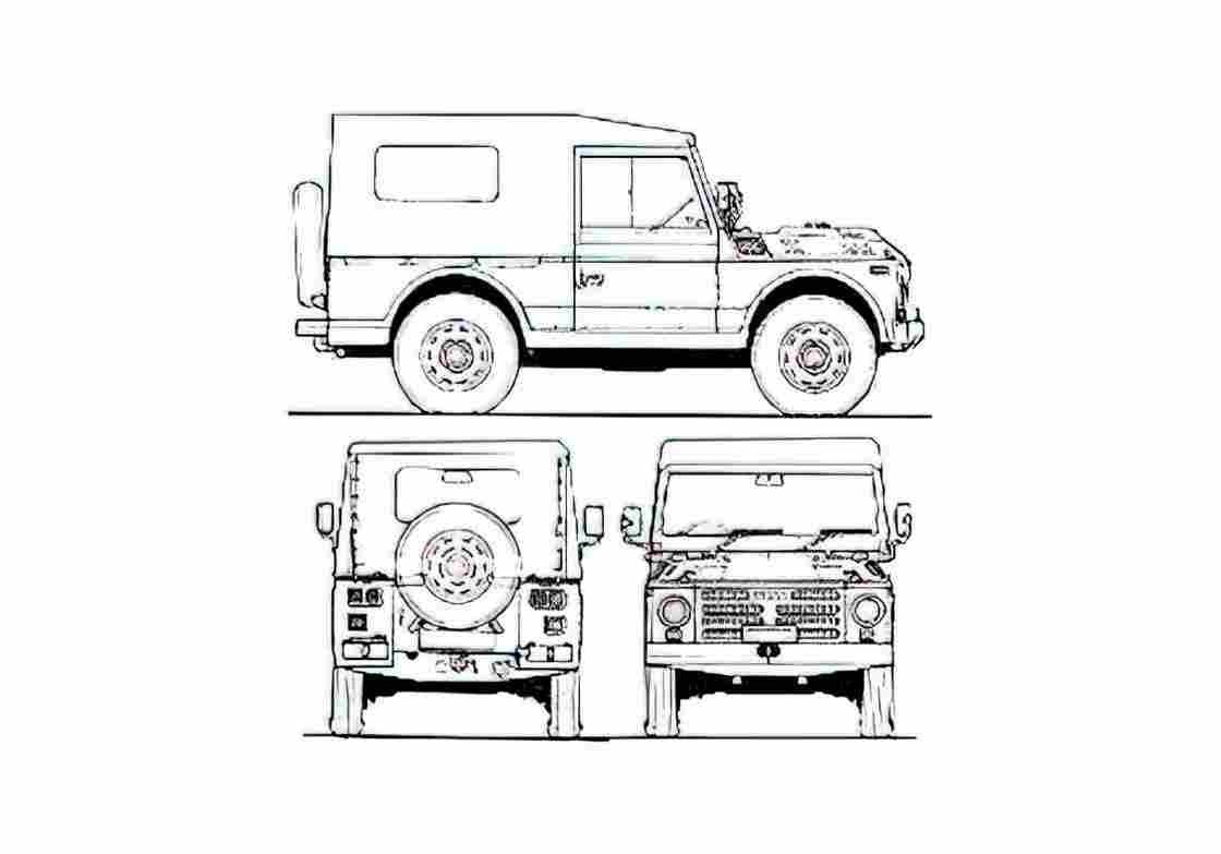 Blueprint Fiat Campagnola LWB SUV 1981 A4 Photo Print