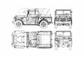 Blueprint Fiat Campagnola SUV 1951 A4 Photo Print