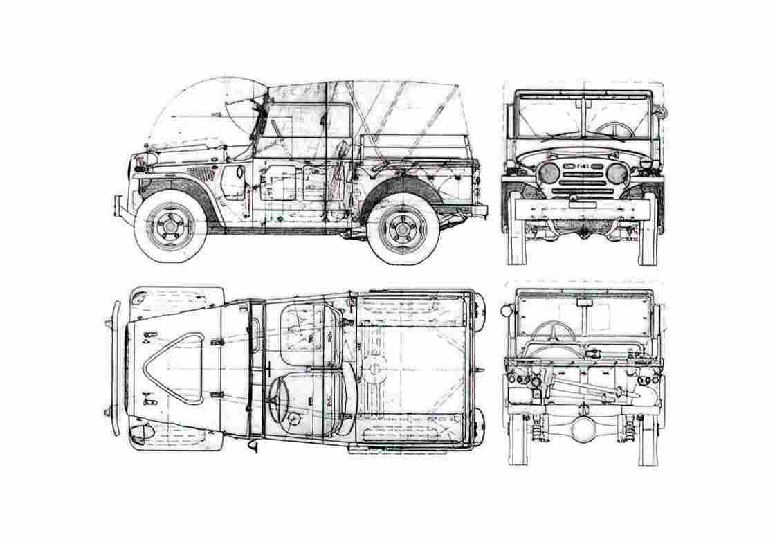 Blueprint Fiat Campagnola SUV 1951 A4 Photo Print