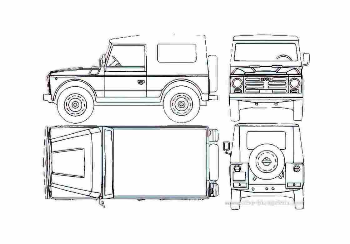 Blueprint Fiat Campagnola SUV 1973 A4 Photo Print