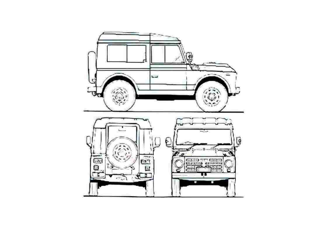 Blueprint Fiat Campagnola SWB SUV 1981 A4 Photo Print